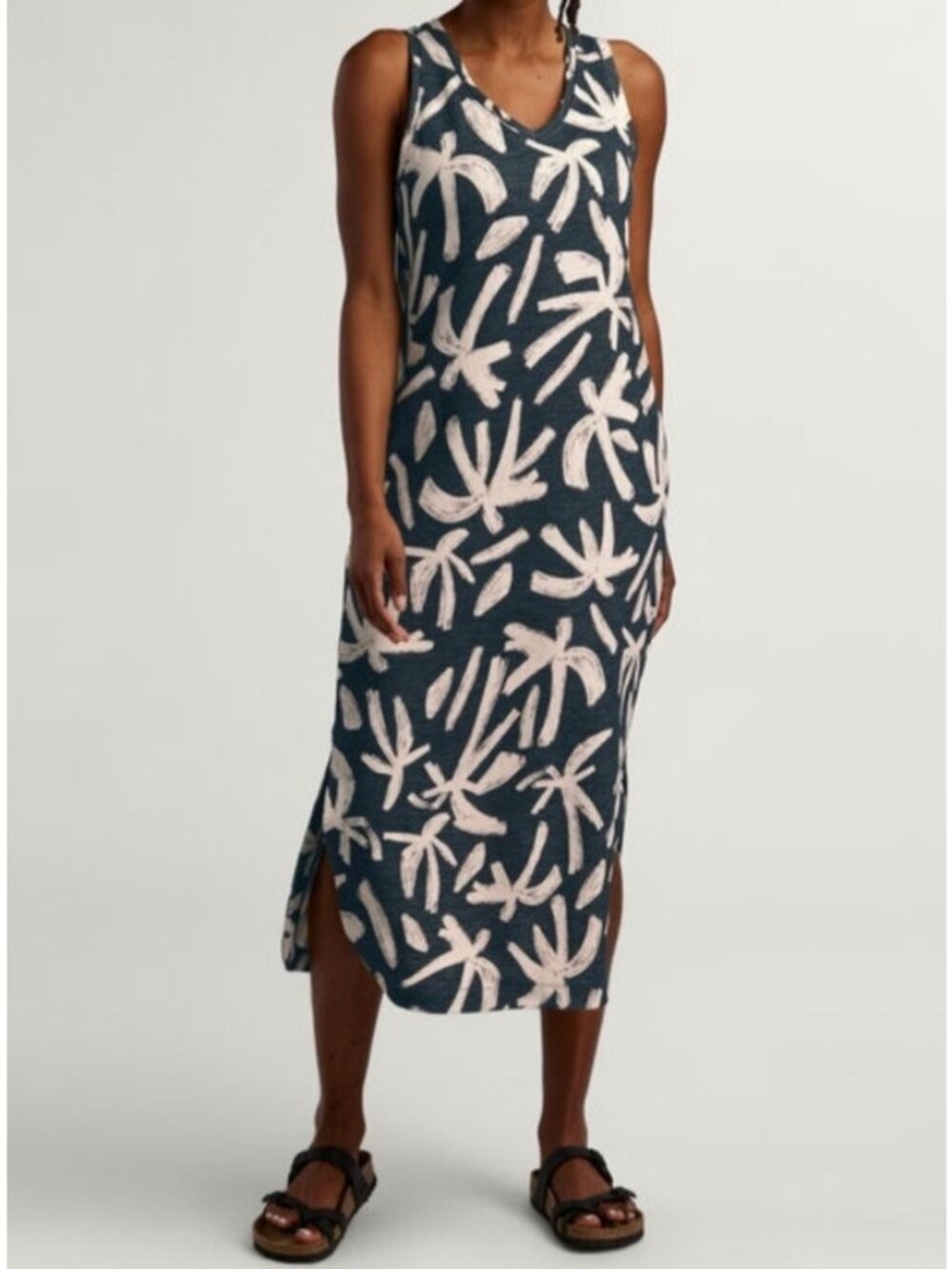 Title Nine Womens Sz M Danvers Midi Dress  Abstract Print With Built-In Bra Supa